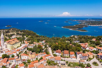 An aerial view of Vrsar, Istria, Croatia