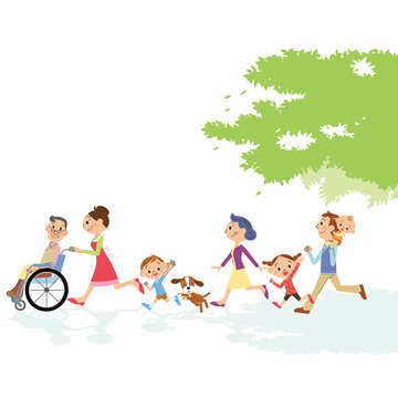 三世代家族でおじいいちゃんの介護