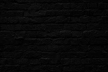 Black brick wall. Loft interior design. Architectural background.