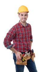 construction worker with tools isolated