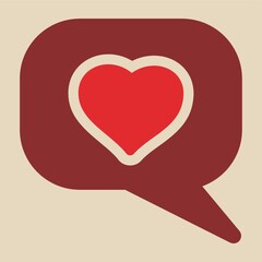 speech bubble with a heart