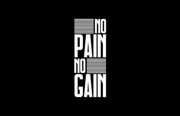 Tee Graphic No Pain No Gain Modern Typography