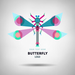 Abstract geometrical style insect logo