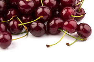 Сherry berries isolated on white background. With clipping path.