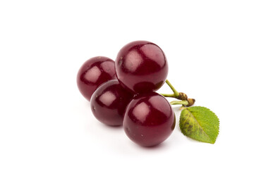 Сherry berries isolated on white background. With clipping path.