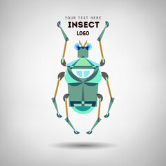 Abstract geometrical style insect logo