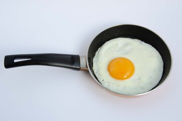 Fried egg in a small children's pan