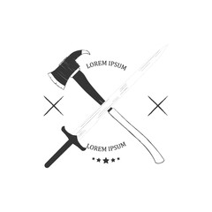 crossed sword and axe