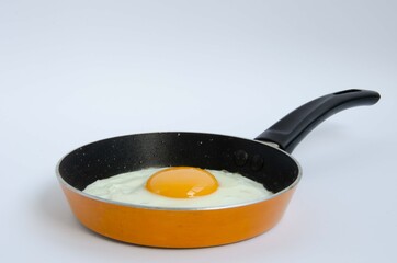 Fried egg in a small children's pan