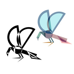 Abstract geometrical style insect.