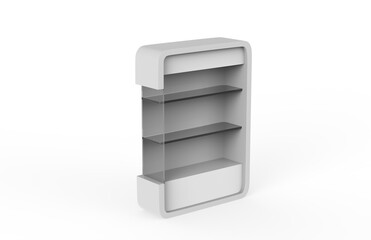 Display stand, retail display stand for product , display stands isolated on white background. 3d illustration