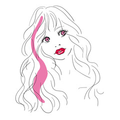 カラーコンタクトレンズ　カラコン　装着イメージイラスト