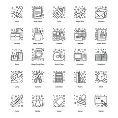 
Stationery Icons In Modern line Style 

