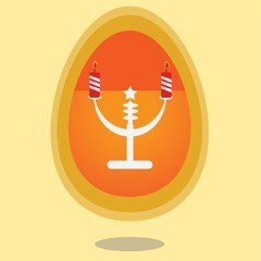 easter candles with egg frame