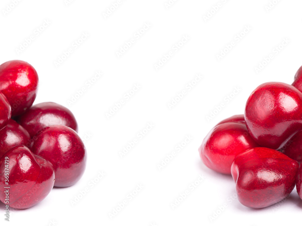 Wall mural Heap of cherries isolated