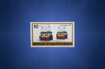 Postage stamp from the FRG Berlin. Printed on 03.05.1971. tram(1892)