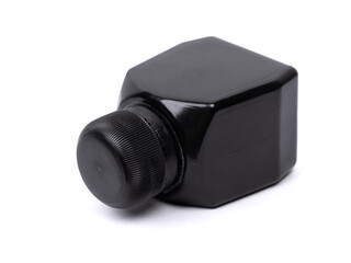 Black square plastic bottle