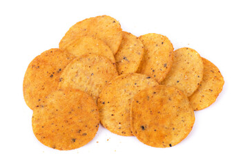 Heap of round nachos