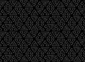 Seamless decorative hand drawn pattern. Ethnic endless background with ornamental decorative elements with traditional ethnic motives, tribal geometric figures. Print for wrapping. Raster copy