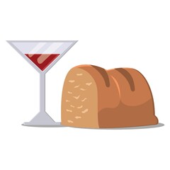 wine glass with bread