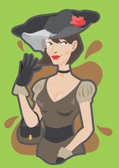 beautiful woman with hat