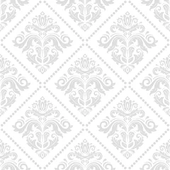 Schilderijen op glas Classic seamless vector pattern. Damask orient ornament. Classic vintage light background. Orient ornament for fabric, wallpaper and packaging © Fine Art Studio