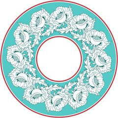 Poppies flowers hand drawn abstract illustration