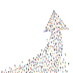Arrow people up, diagram sign, stock market. Vector