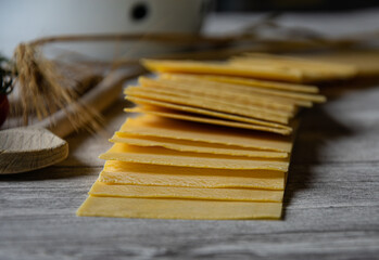 Nahaufnahme von Lasagne Blätter