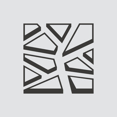Broken glass icon isolated of flat style. Vector illustration.