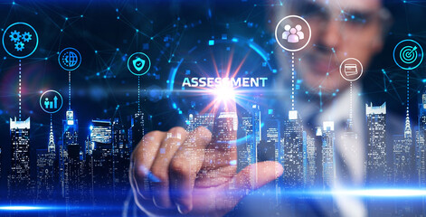 Business, Technology, Internet and network concept. Assessment analysis evaluation measure.