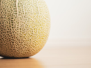 網目模様のあるメロンのクローズアップ写真