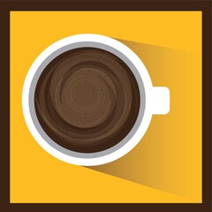 top view of a cup of hot coffee