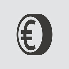 Money Coin icon isolated of flat style. Vector illustration.