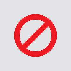 No sign icon isolated of flat style. Vector illustration.