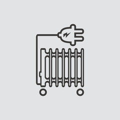 Oil heater icon isolated of flat style. Vector illustration.
