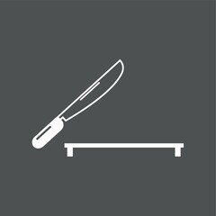 knife with cutting board