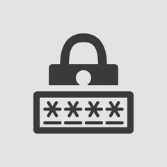 Password icon isolated of flat style. Vector illustration.