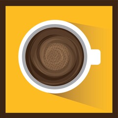 top view of a cup of hot coffee