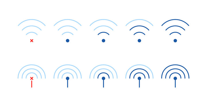 set of weak or strong wifi signal