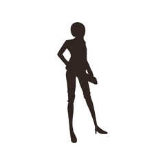 silhouette of a woman with purse