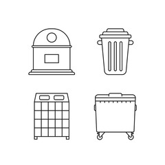 set of garbage bins for recycle waste