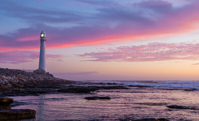 Slangkop Lighthouse near the town of Kommetjie in Cape Town, South Africa