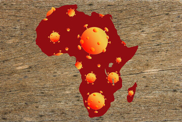 Coronavirus map Africa, pandemic, epidemic in Africa - 365181570