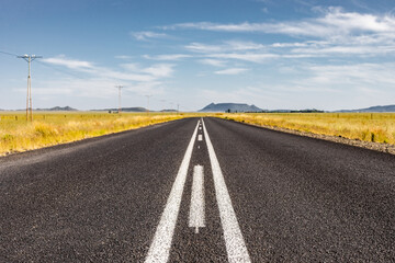 View of an empty country highway road