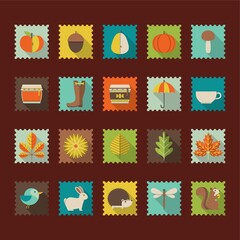set of autumn icons