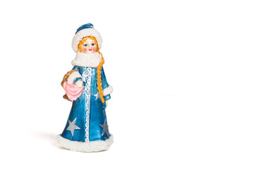 Snow Maiden ceramic toy on a white background