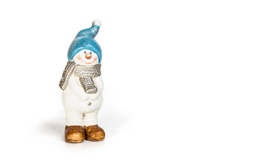 snowman ceramic toy on a white background