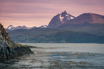 Ushuaia, City at the End of the World, Argentina. 09/05/2019: This is place is full of mountains and rivers and snow around the city center. Ushuaia is the capital of Tierra del Fuego