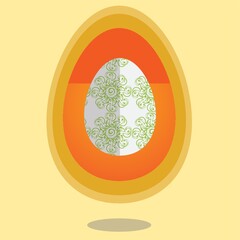 floral easter egg with egg frame